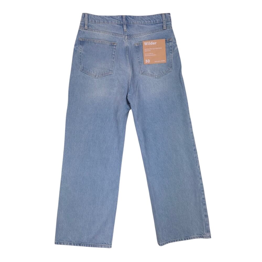 Reformation Wilder High Rise Wide Leg Cropped Jeans in Dillon - Picture 5 of 11